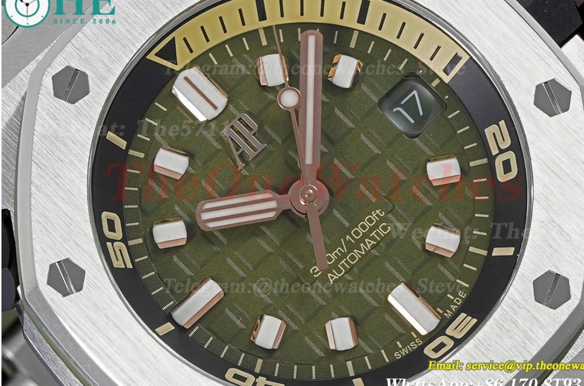 Green Royal 42mm Oak A4308 SS Stk Clone RU Diver Offshore APS 15720 Super 0511